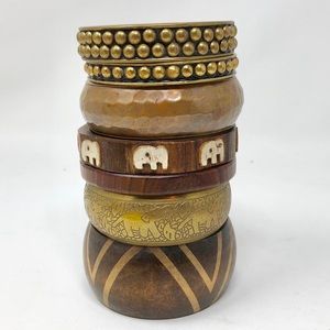Boho bangle elephant stack